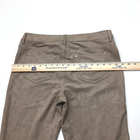 Chico's Women's Tan Faux Suede Jeans Straight Leg size 8 / 10 length 30" - Picture 4 of 10